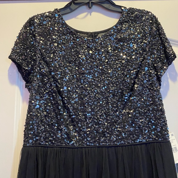 New Plus Size Balck Sequin Lace Formal Dress Excellent Condition - Picture 2 of 10